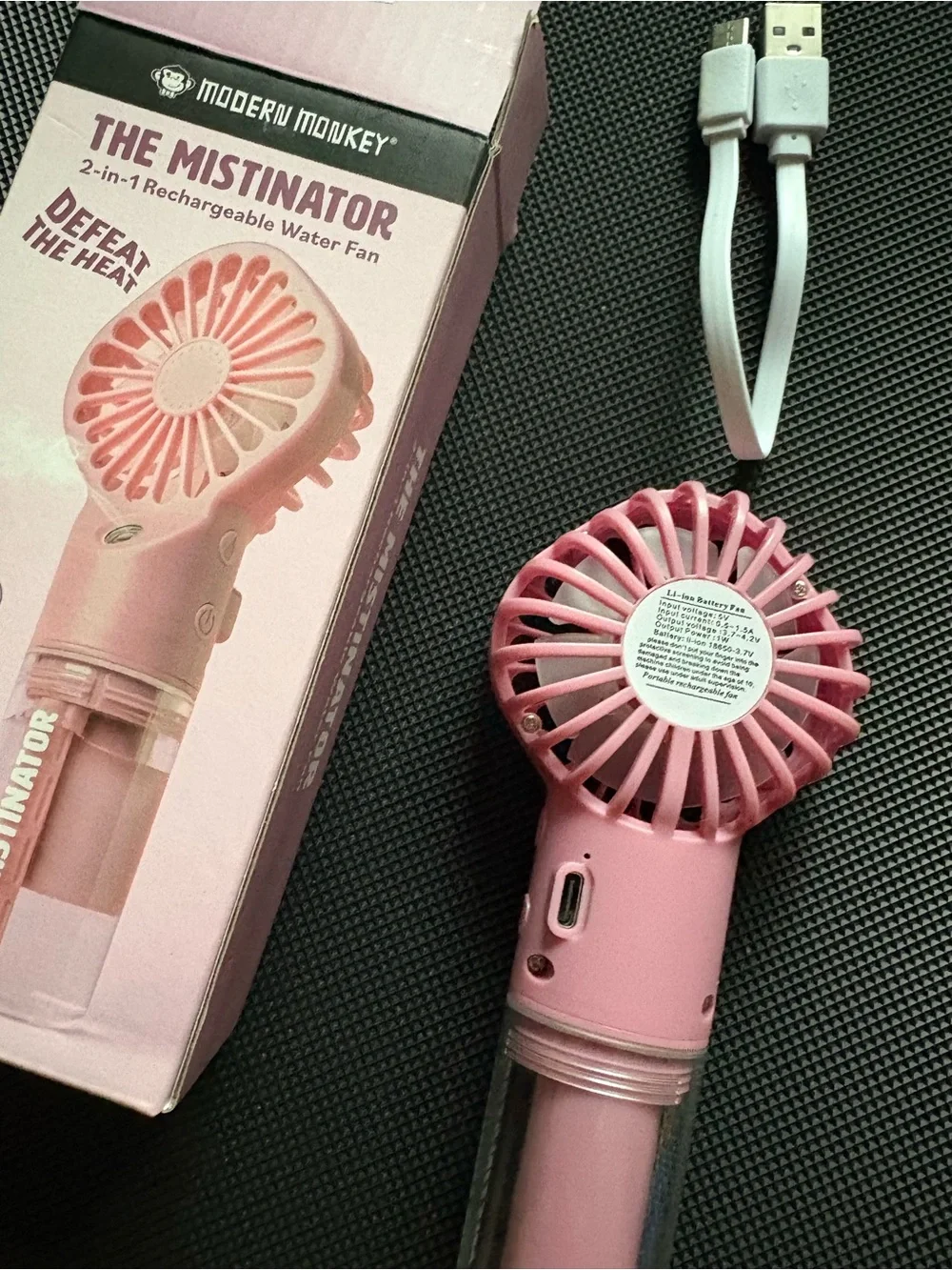 Rechargeable Mini Fan Misting Hand Fan - Picture 2 of 3